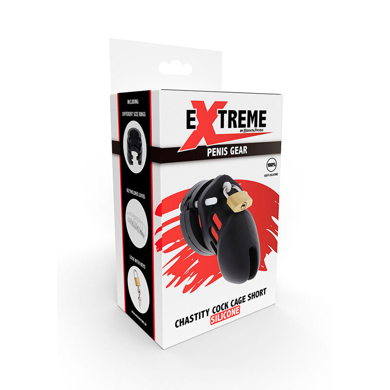 Deseo Oculto - Extreme Casteidade Gaiola de Silicone Tamanho S Preto