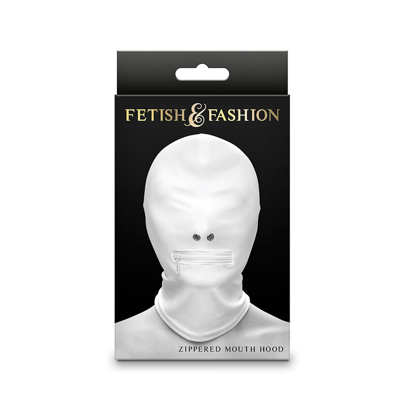NOVEDADES NS - FETISH E FASHION FECHADO BOCA COM ZÍPER CAPUZ NYLON BRANCO