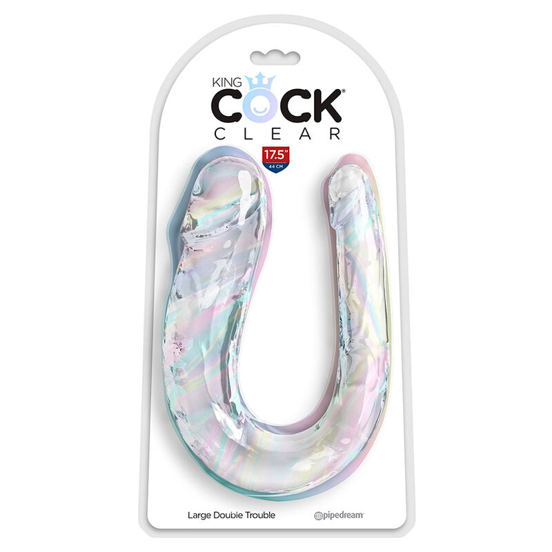 KING COCK - DILDO DOBLE PROBLEMA DUPLO 44 CM TRANSPARENTE