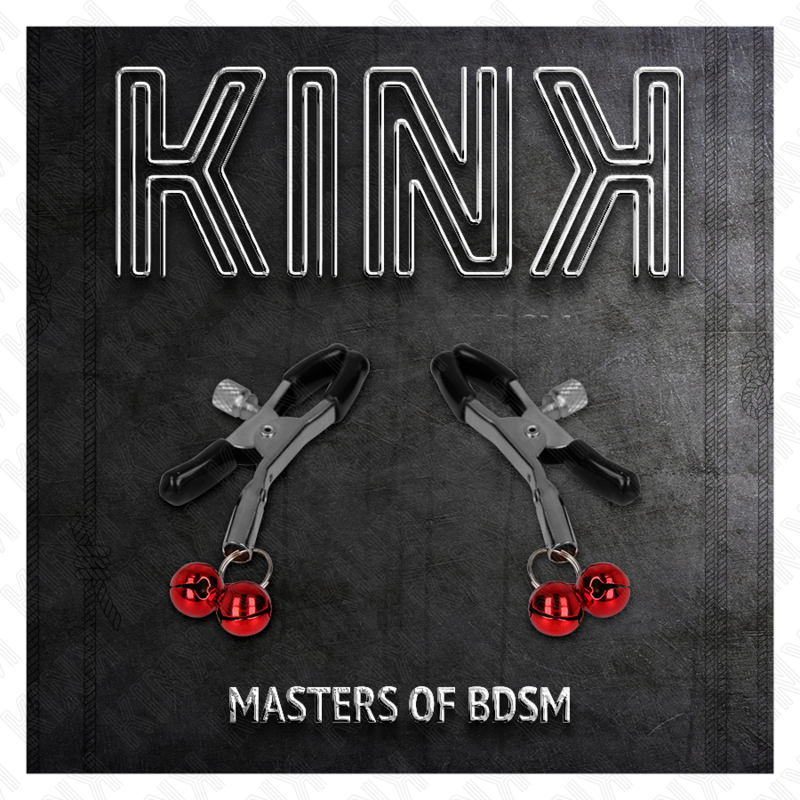 KINK - PINÇAS PARA MAMILOS COM DUPLO GUARDA-SINO VERMELHO 6 CM