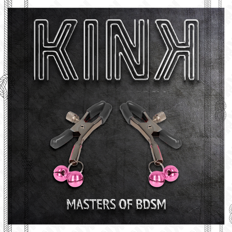 KINK - PINÇAS PARA MAMILOS COM DUPLO GUARDA-SINO ROSA 6 CM