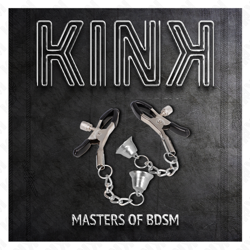 KINK - PINÇAS PARA MAMILOS COM PENDENTE DE SINO PRATEADO 6 CM