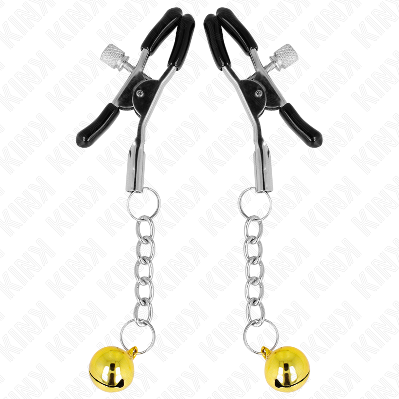 KINK - PINÇAS PARA MAMILOS COM PENDENTE DE CASCAVEL DOURADA 6 CM