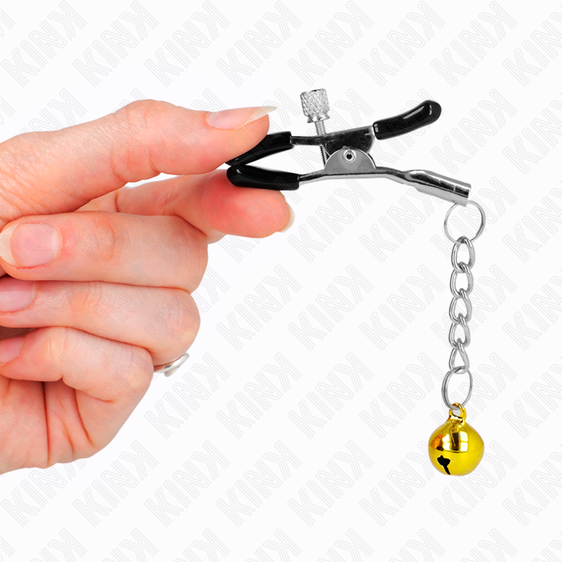 KINK - PINÇAS PARA MAMILOS COM PENDENTE DE CASCAVEL DOURADA 6 CM