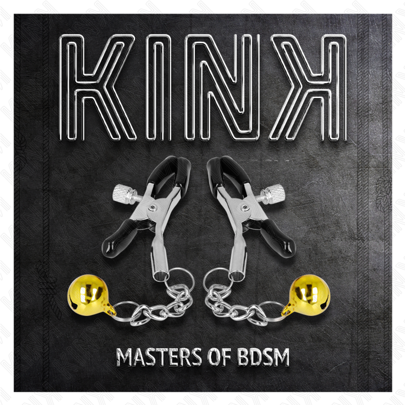 KINK - PINÇAS PARA MAMILOS COM PENDENTE DE CASCAVEL DOURADA 6 CM