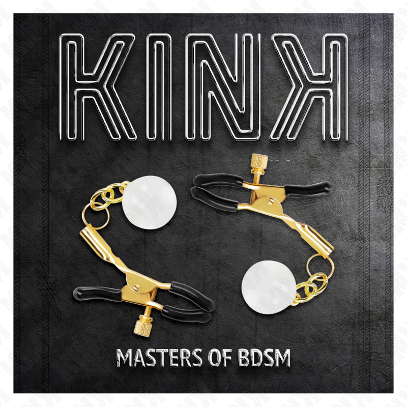 KINK - PINÇAS DOURADAS PARA MAMILOS COM PENDENTE DE VIDRO 6 CM