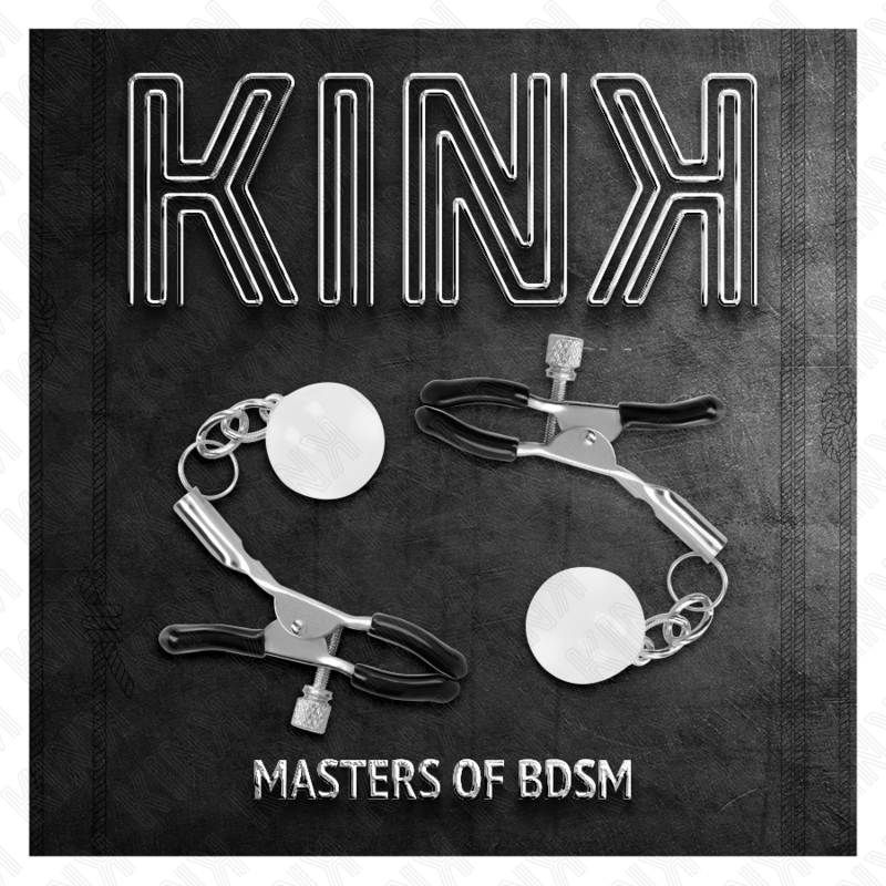 KINK - PINÇAS PRATEADAS PARA MAMILOS COM PENDENTE DE VIDRO 6 CM