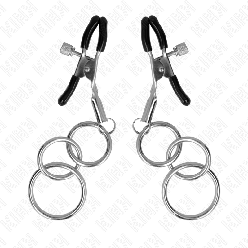 KINK - PINÇAS PARA MAMILOS COM 3 ARGOLAS 6 CM