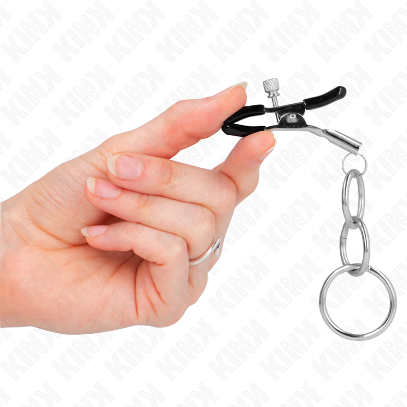KINK - PINÇAS PARA MAMILOS COM 3 ARGOLAS 6 CM