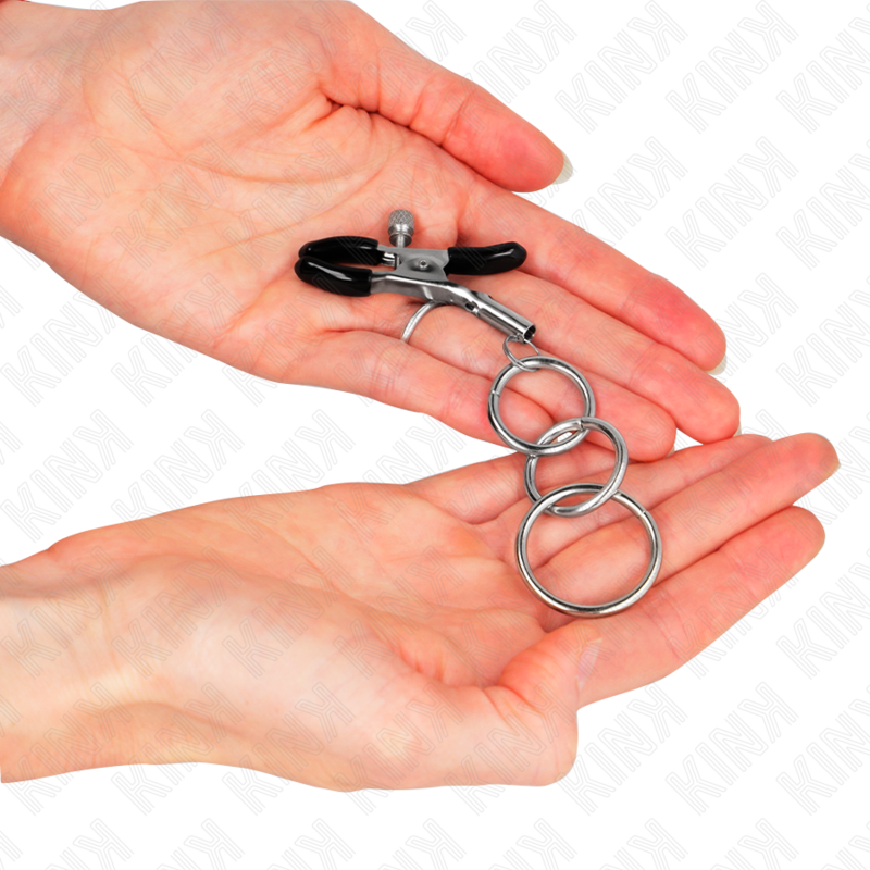 KINK - PINÇAS PARA MAMILOS COM 3 ARGOLAS 6 CM