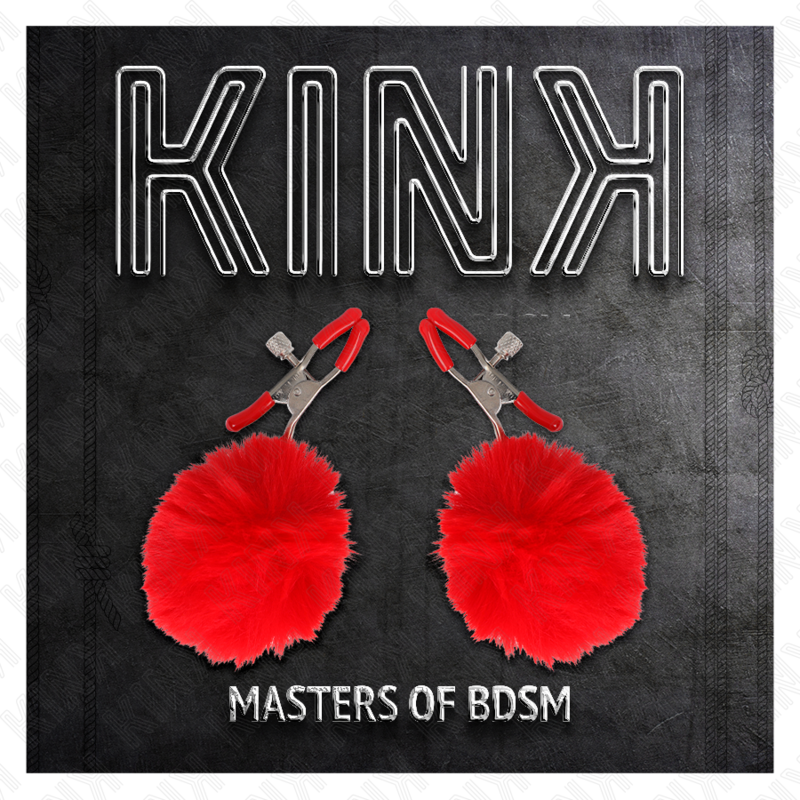 KINK - PINÇAS PARA MAMILOS COM POMPOM VERMELHO 6 CM