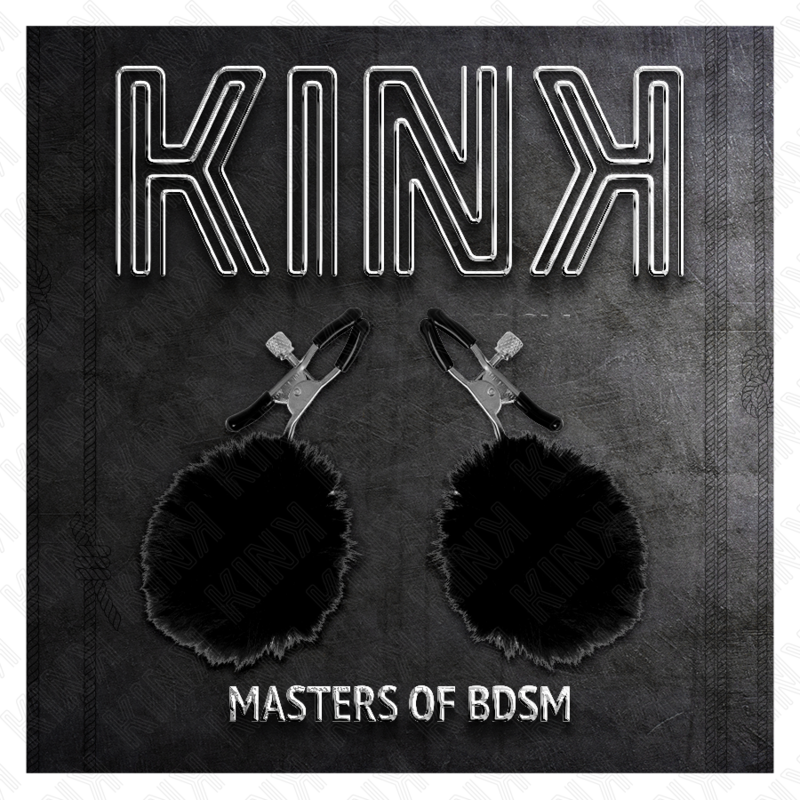 KINK - PINÇAS PARA MAMILOS COM POMPOM PRETO 6 CM