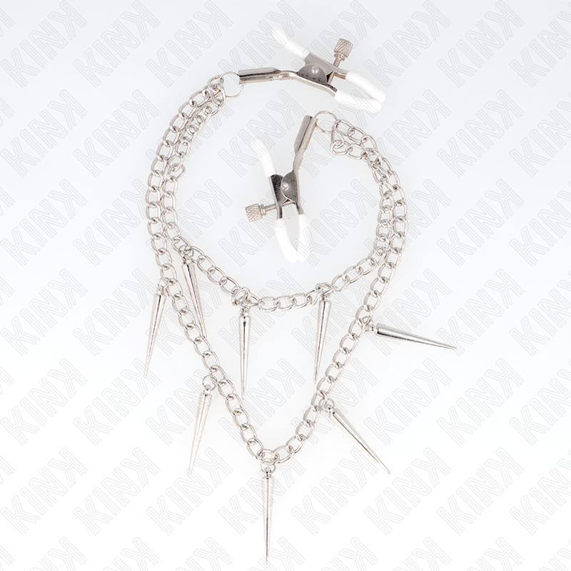 KINK - PINÇAS PARA MAMILOS COM CORRENTE DE ESPINHOS 30 CM