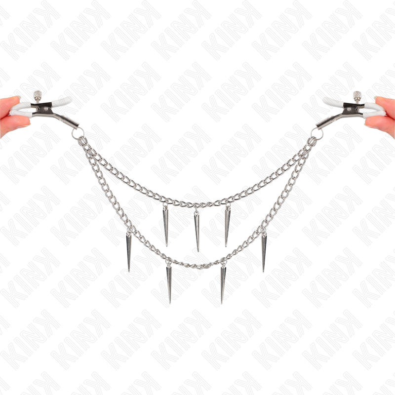 KINK - PINÇAS PARA MAMILOS COM CORRENTE DE ESPINHOS 30 CM