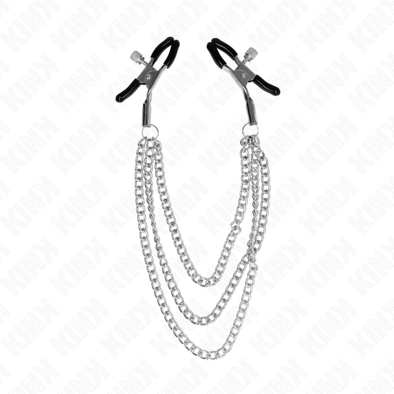 Kink - Pinças Para Bicos Con 3 Correntes Prata 20 23 28 Cm
