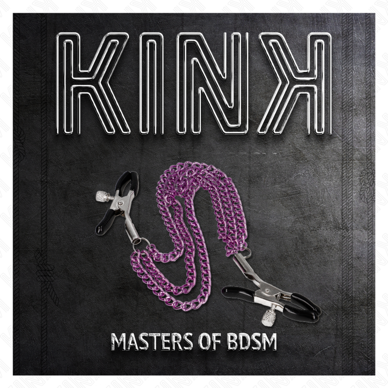 KINK - PINÇAS PARA MAMILOS COM TRIPLA CORRENTE VIOLETA 20/23/28 CM