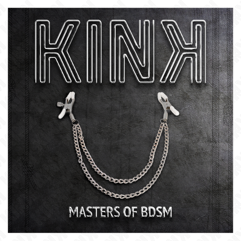KINK - PINÇAS PARA MAMILOS COM DUPLA CORRENTE FINA PRATEADA 20/23 CM