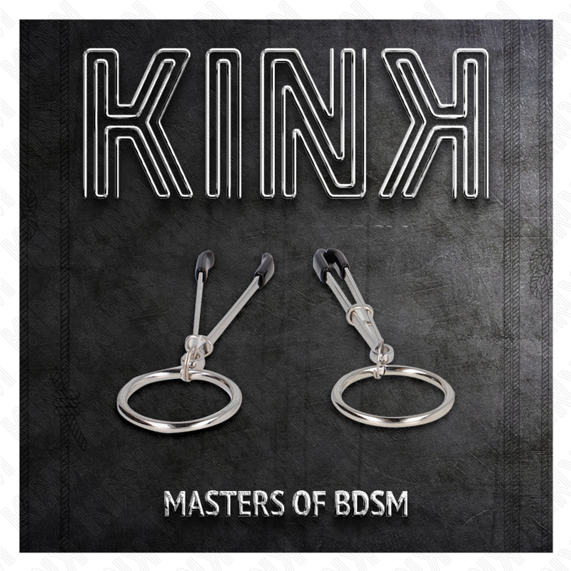 KINK - PINÇAS PARA MAMILOS FINAS COM ARGOLA PRATEADA 7 CM