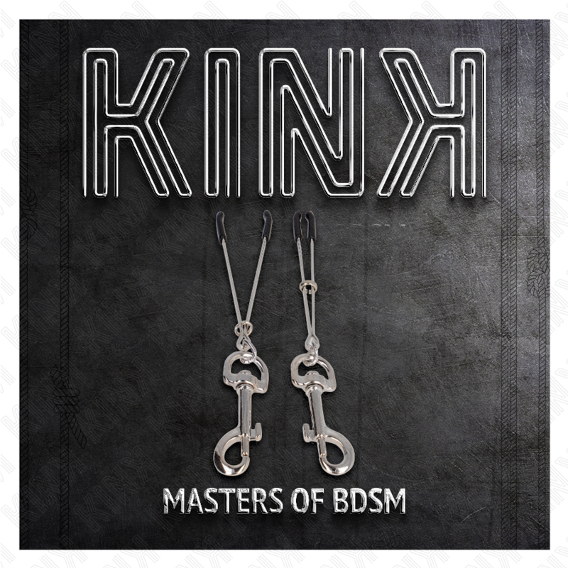 KINK - PINÇAS PARA MAMILOS FINAS COM GANCHO PRATEADO 7 CM