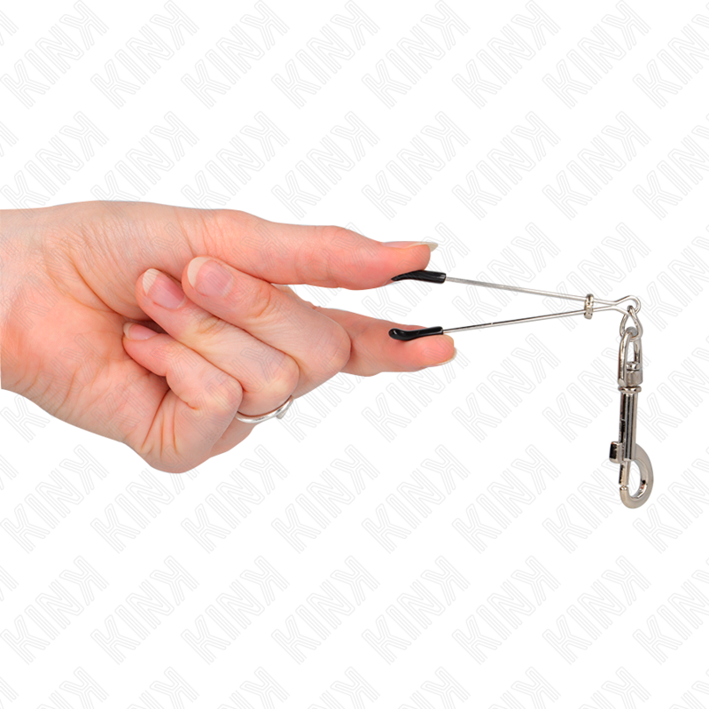 KINK - PINÇAS PARA MAMILOS FINAS COM GANCHO PRATEADO 7 CM