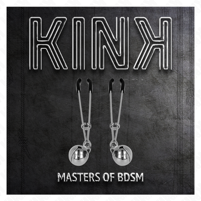KINK - PINÇAS PARA MAMILOS FINAS COM CASCAVEL PRATEADA 7 CM