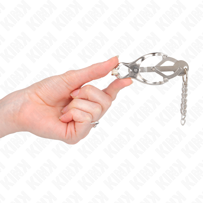 KINK - PINÇAS ESTILO JAPONÊS PARA MAMILOS COM CORRENTES PRATEADAS