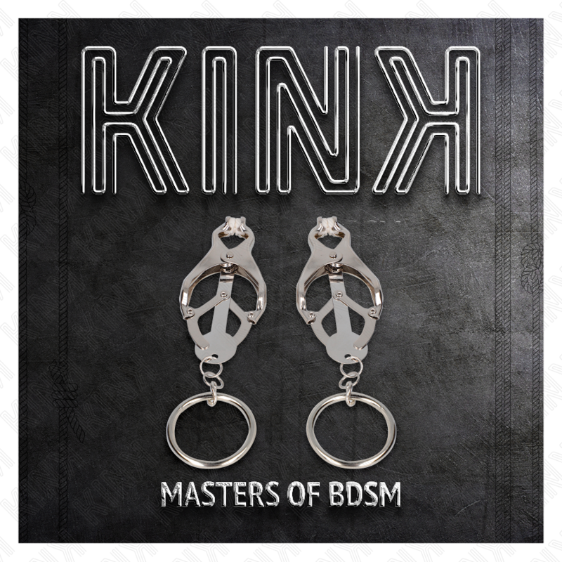 KINK - PINÇAS ESTILO JAPONÊS PARA MAMILOS COM ARGOLAS PRATEADAS