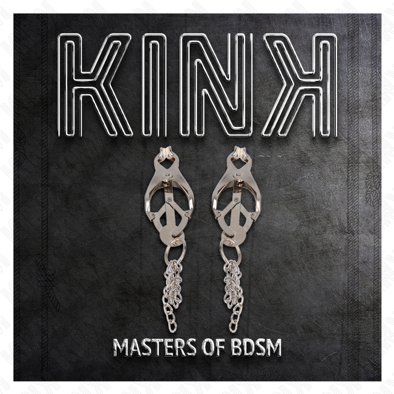 KINK - PINÇAS ESTILO JAPONÊS PARA MAMILOS COM CORRENTES PRATEADAS