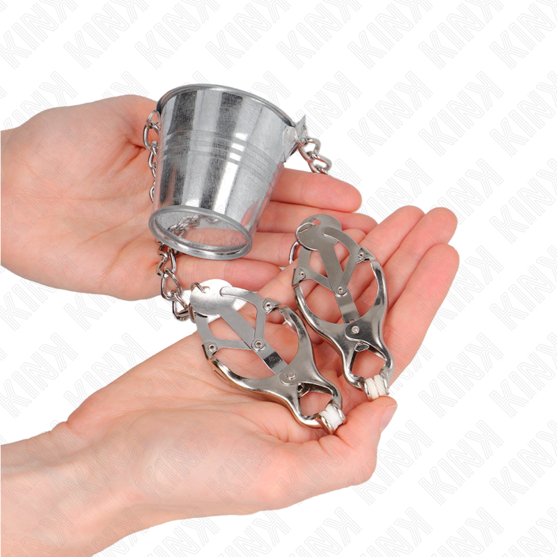 KINK - PINÇAS PARA MAMILOS COM CUBO PRATEADO