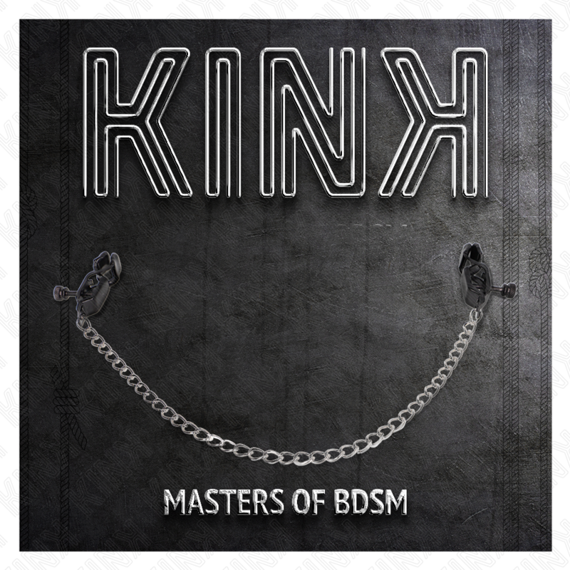 KINK - PINÇAS PLANAS PARA MAMILOS PRETAS COM CORRENTE PRATEADA 30 CM