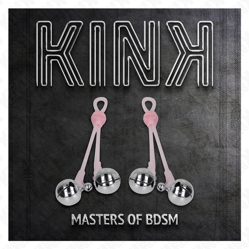 KINK - PINÇAS LUMINOSAS PARA MAMILOS FORMA DE CAVEIRA COM CASCAVEL SONORA AJUSTÁVEL ROSA/PRATEADA