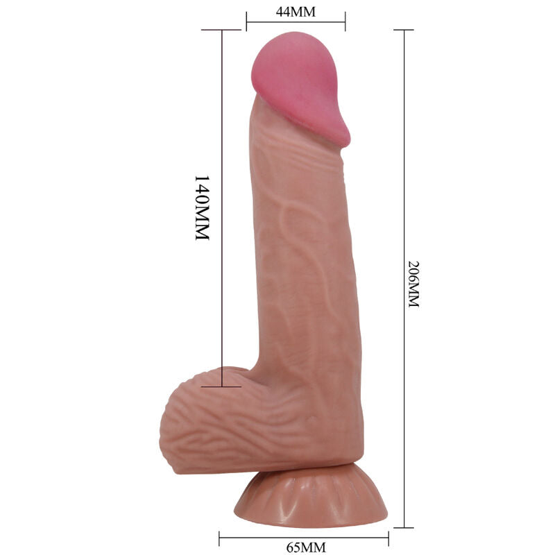 PRETTY LOVE - SLIDING SKIN SERIES DILDO REALISTA COM VENTOSA PELE DESLIZANTE MORENO 20,6 CM