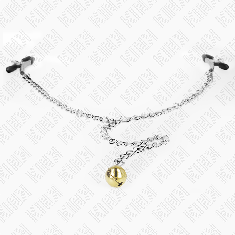 KINK - PINÇAS PARA MAMILOS COM SINO DOURADO E CORRENTE 30 CM