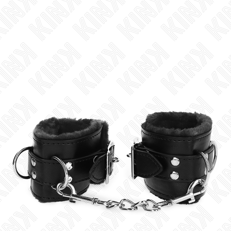KINK - ALGEMAS FORRADAS PRETAS COM CORREIA PRETA AJUSTÁVEL 20-29 CM X 5.5 CM