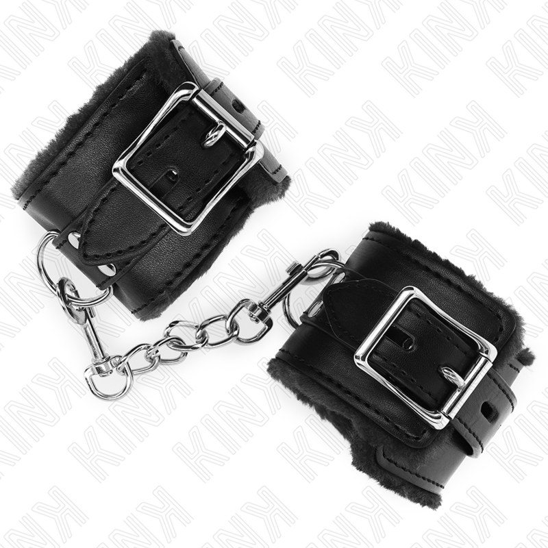 KINK - ALGEMAS FORRADAS PRETAS COM CORREIA PRETA AJUSTÁVEL 20-29 CM X 5.5 CM