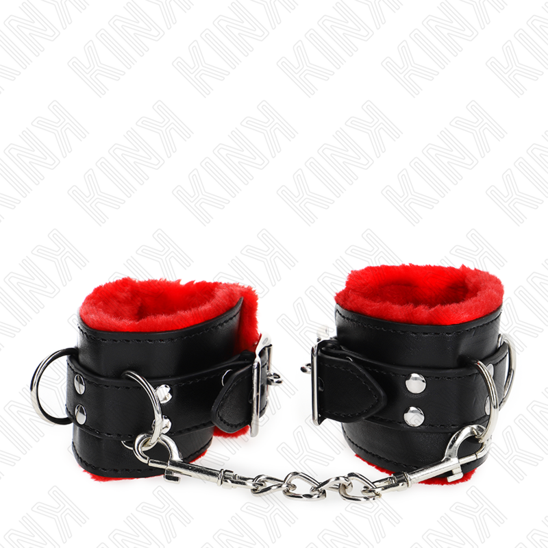 KINK - ALGEMAS FORRADAS COM ABERTURAS QUADRADAS VERMELHAS COM CORREIA PRETA AJUSTÁVEL 17-29 CM X 6 CM