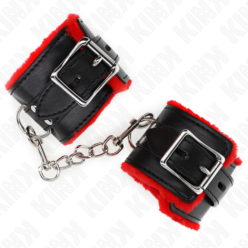 KINK - ALGEMAS FORRADAS COM ABERTURAS QUADRADAS VERMELHAS COM CORREIA PRETA AJUSTÁVEL 17-29 CM X 6 CM