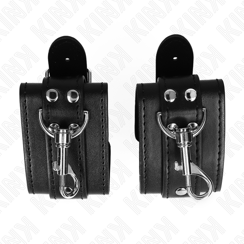 Kink - Proteções de Pulso de Masmorra com Bloqueio Preto Ajustáveis ​​21-28 cm x 5,5 cm