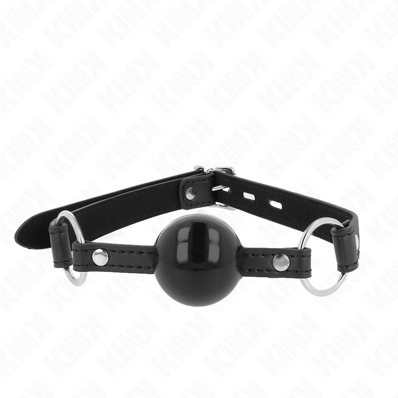 KINK - MORDAÇA DE BOLA 4 CM EM TPE COM CADEADO PRETA 60 X 2 CM