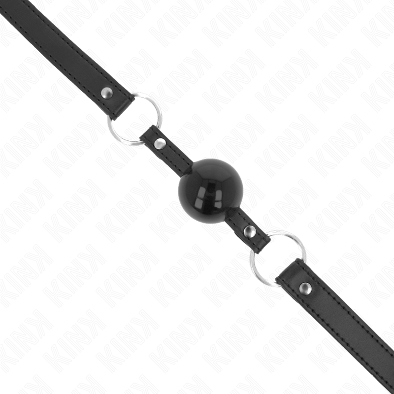 KINK - MORDAÇA DE BOLA 4 CM EM TPE COM CADEADO PRETA 60 X 2 CM