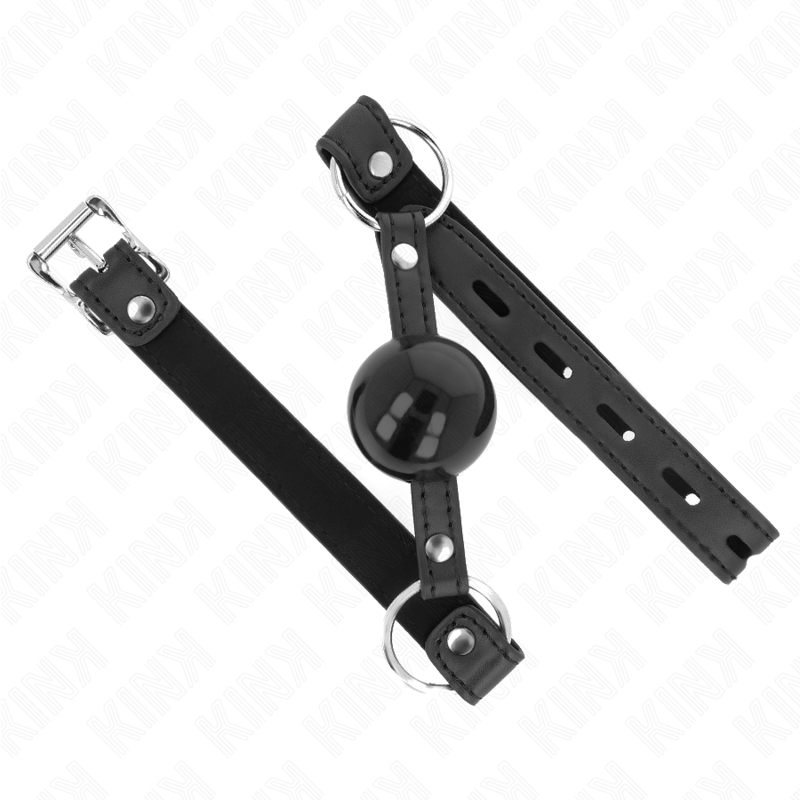 KINK - MORDAÇA DE BOLA 4 CM EM TPE COM CADEADO PRETA 60 X 2 CM
