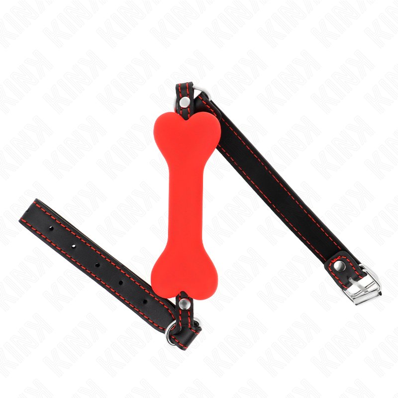 KINK - MORDAÇA FORMA DE OSSO 12 CM VERMELHA 63 x 2 CM