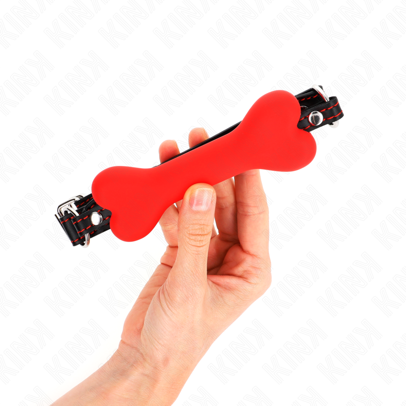 KINK - MORDAÇA FORMA DE OSSO 12 CM VERMELHA 63 x 2 CM