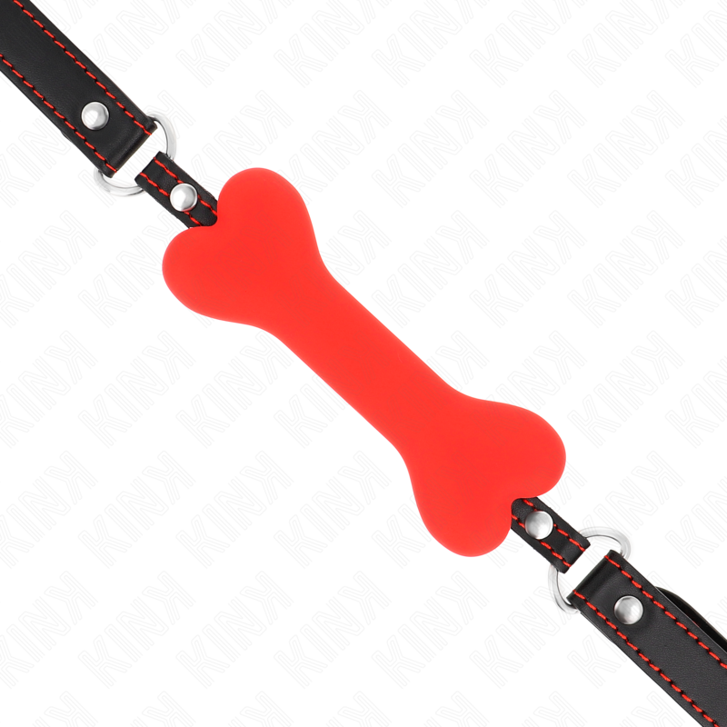 KINK - MORDAÇA FORMA DE OSSO 12 CM VERMELHA 63 x 2 CM