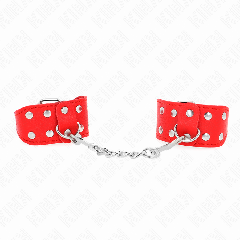 KINK - ALGEMAS DE PULSO COM DUPLA LINHA DE TACHAS AJUSTÁVEL VERMELHO