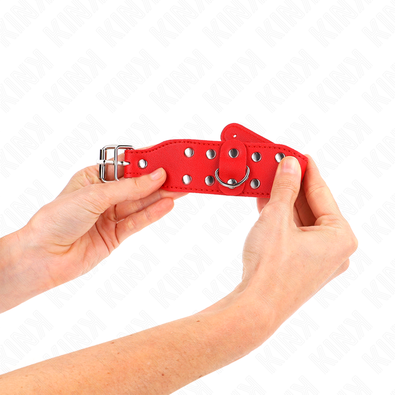 KINK - ALGEMAS DE PULSO COM DUPLA LINHA DE TACHAS AJUSTÁVEL VERMELHO