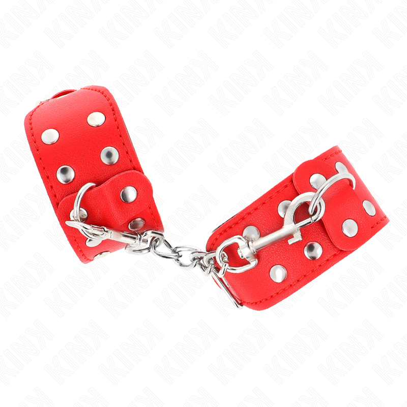 KINK - ALGEMAS DE PULSO COM DUPLA LINHA DE TACHAS AJUSTÁVEL VERMELHO