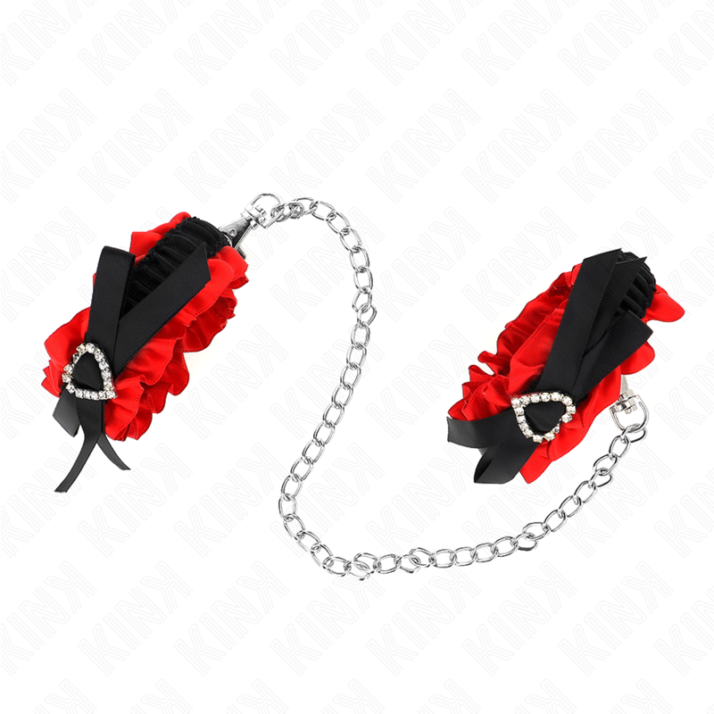 KINK - ALGEMAS ELÁSTICAS EM RENDA COM DETALHE DE CORAÇÃO VERMELHO AJUSTÁVEL 22-35 CM