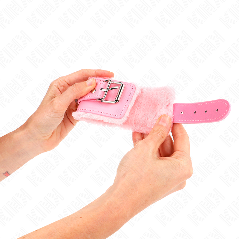 KINK - ALGEMAS FORRADAS ROSAS COM CORREIA ROSA AJUSTÁVEL 20-29 CM X 5.5 CM