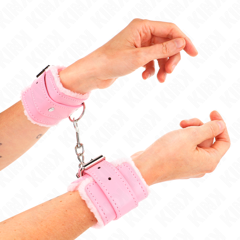 KINK - ALGEMAS FORRADAS ROSAS COM CORREIA ROSA AJUSTÁVEL 20-29 CM X 5.5 CM